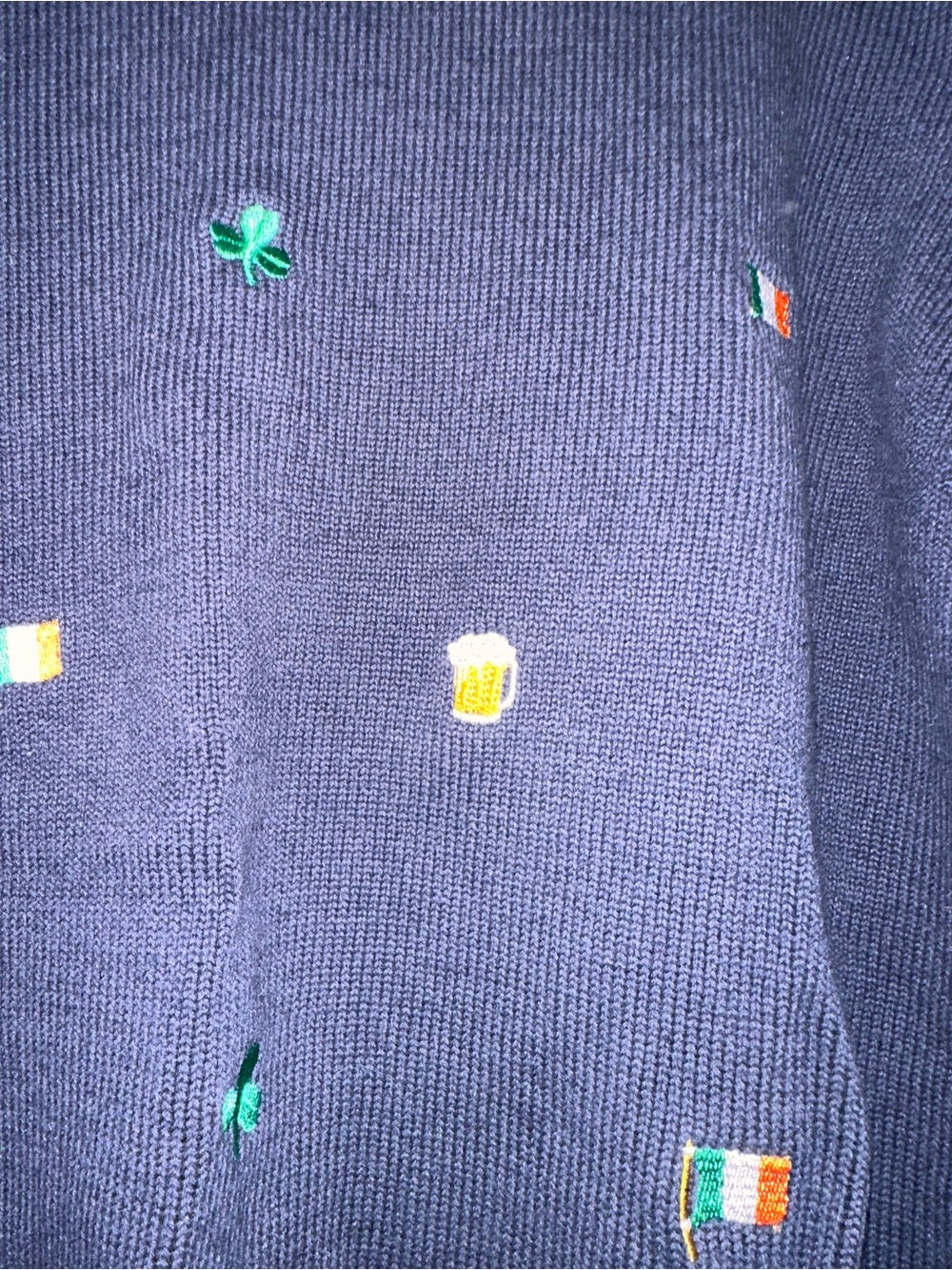 Kiel James Patrick Navy St. Patrick's Day Embroidered Sweater - Picture 2 of 2
